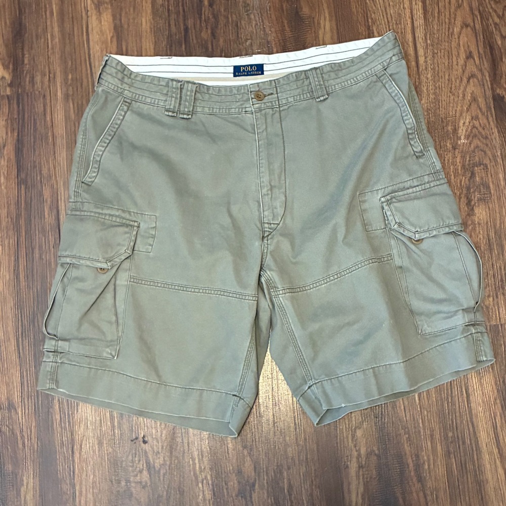 Polo Ralph Lauren Cargo Shorts Mens 40‎ Olive Green Classic Chino